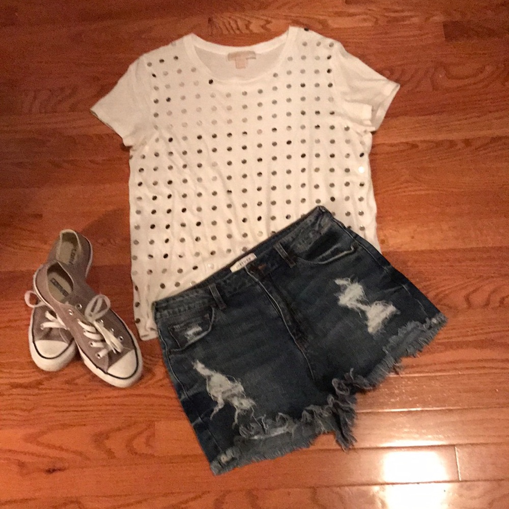 JUSTUSA Boutique Distressed Denim Shorts